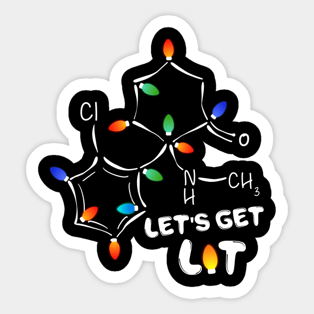 Let_s Get Lit Christmas Ketamine Molecule Sticker by Danielsmfbb